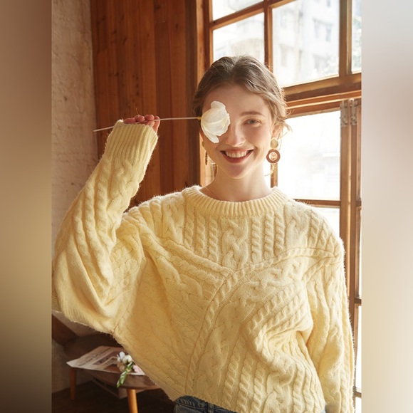 Commense Sweaters - NWT Commense Limoncello Oversized Sweater SIZE M